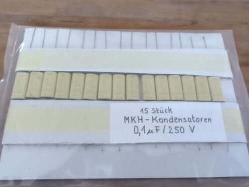 15x SIEMENS MKH KONDENSATOREN 250 V  0.1 µF  f. KLANGFILM RÖHRENVERSTÄRKER NOS