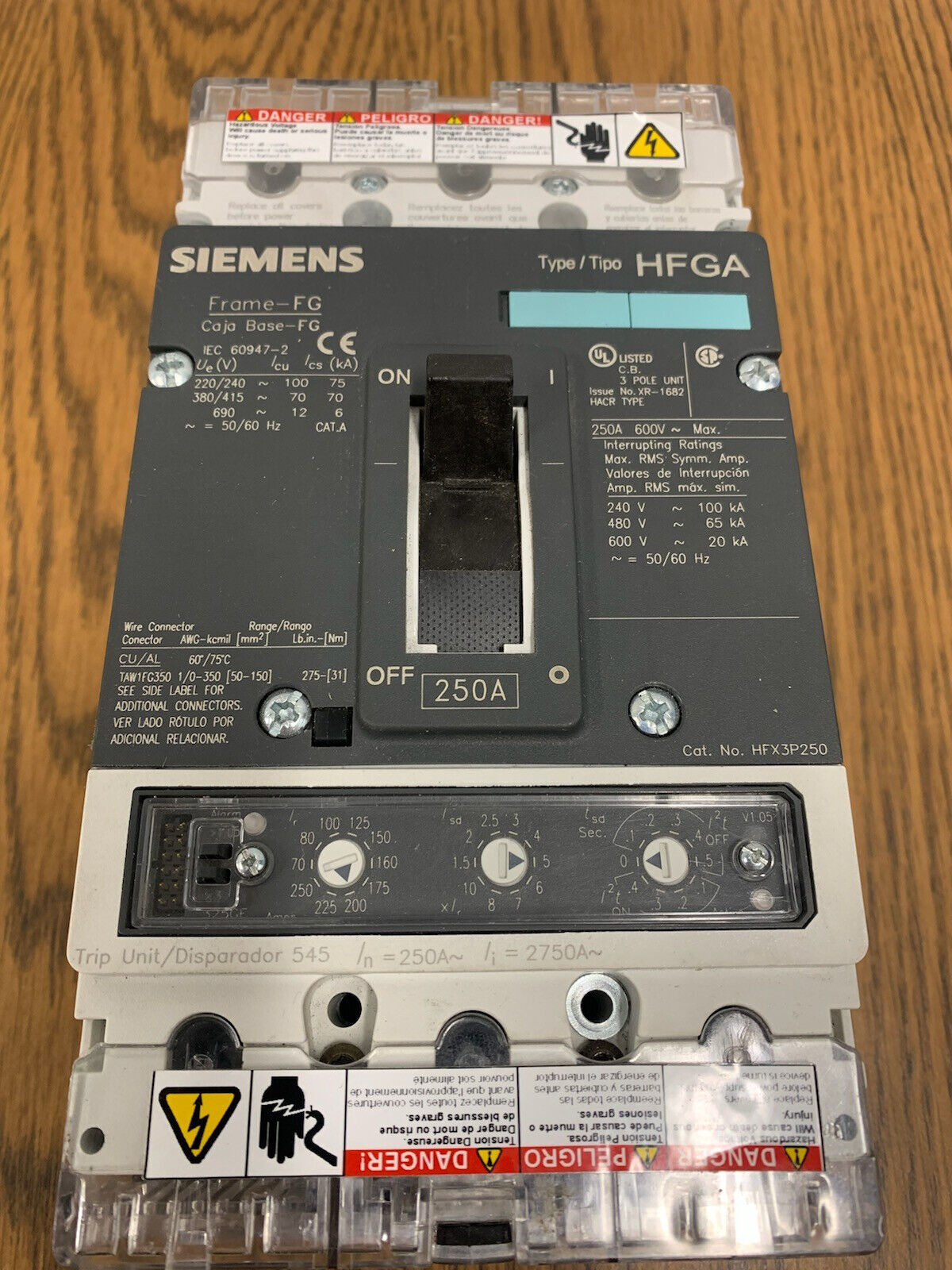 Siemens HFX3P250 " "New - Open Box" 3P 250A 600V 65ka@480V