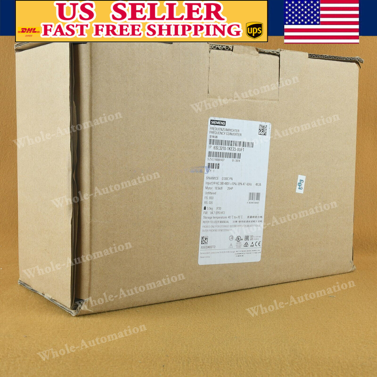 Siemens 6SL3210-1KE23-8UF1 SINAMICS G120C 18.5KW inverter 6SL3 210-1KE23-8UF1