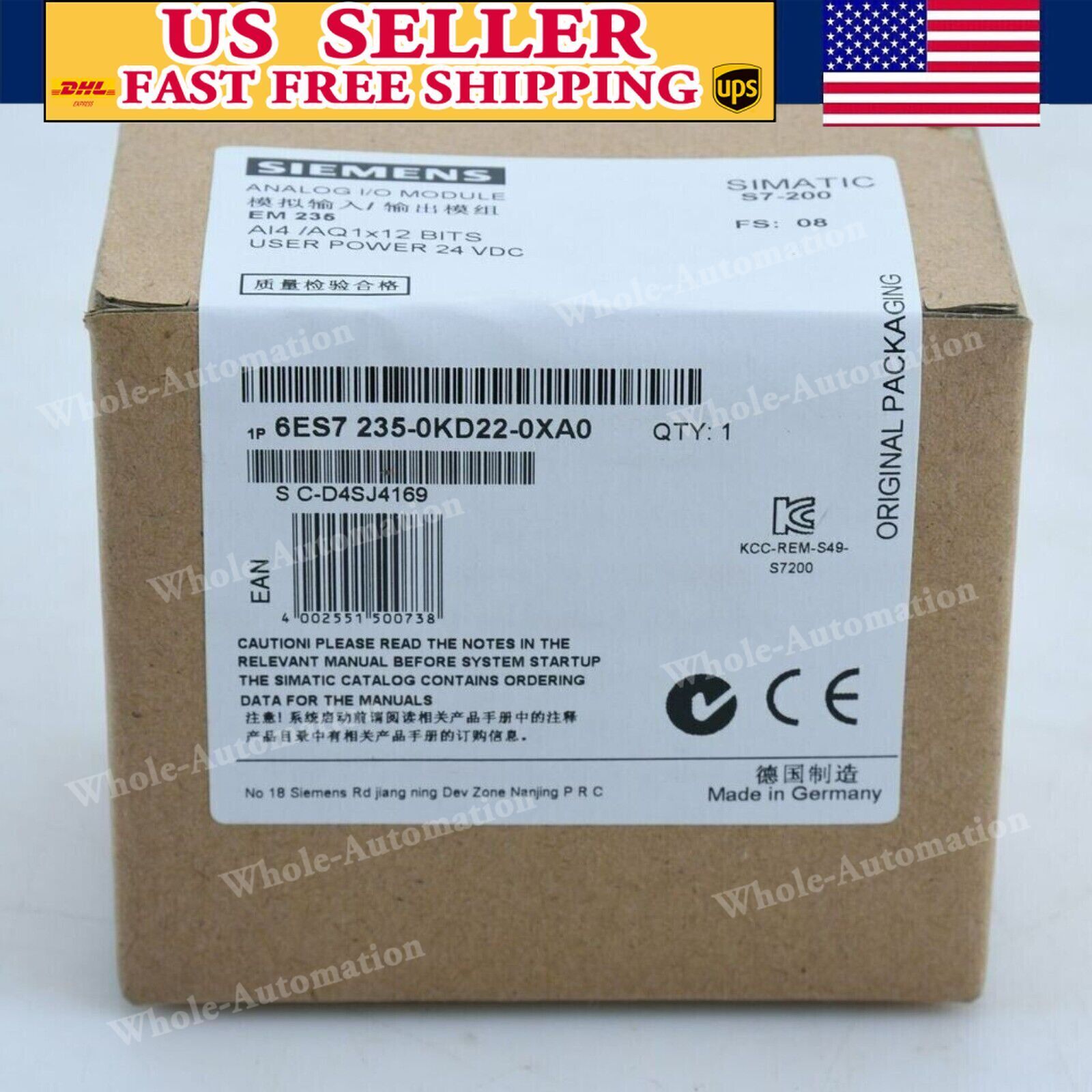 New In Box Siemens 6ES7235-0KD22-0XA0 / 6ES7235-0KD22-0XA0 PLC Module