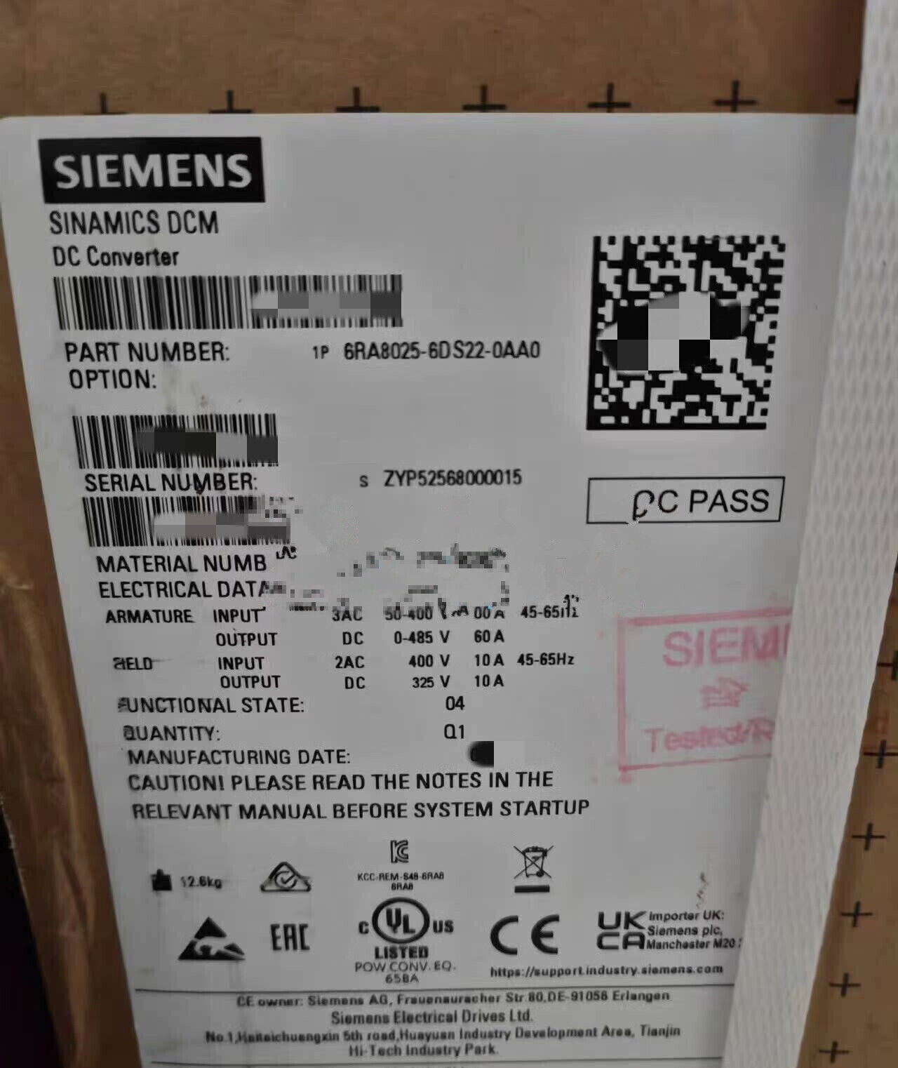 NEW 6RA8025-6DS22-0AA0 1PCS Siemens SINAMICS DCM DC C0NVERTER 6RA8025-6DS22-0AA0