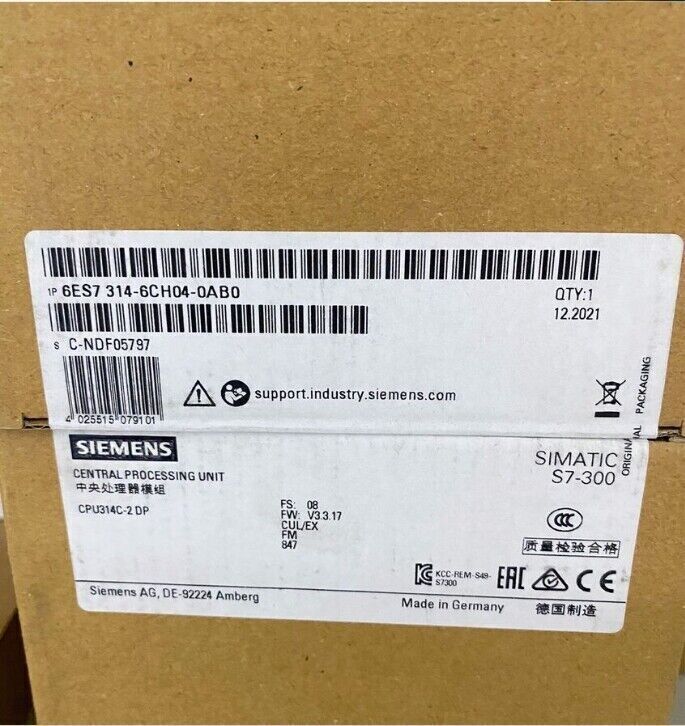 New In Box 6ES7 314-6CH04-0AB0 Siemens 6ES7314-6CH04-0AB0 FREE Shipping
