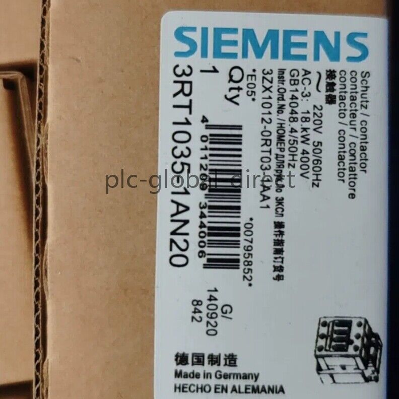 New Sealed Siemens Contactor 3RT1035-1AN20 3RT10351AN20