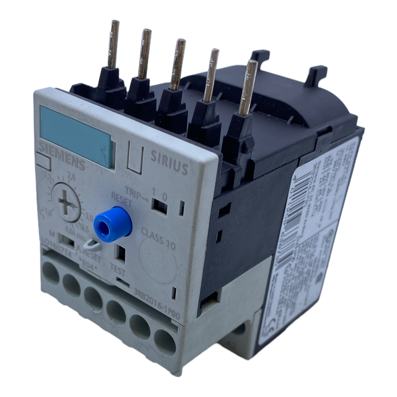 Siemens 3RB2016-1PB0 Industrial Overload Relay 1...4A 3RB2016-1P