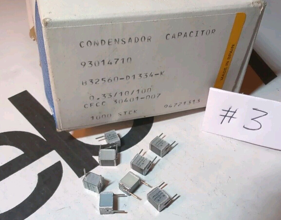 100x SIEMENS METAL LAYER CAPACITORS B32560-D1334-K 100V 0.33uF ± 10% NOS