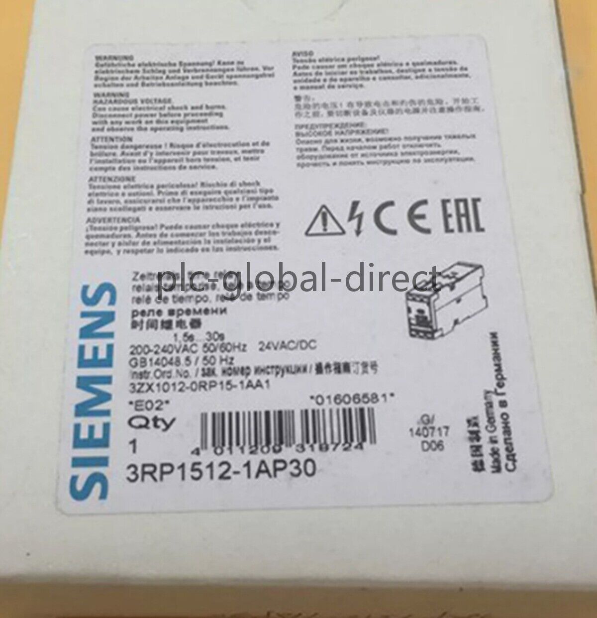 NEW ONE SIEMENS 3RP1512-1AP30 Time Relay
