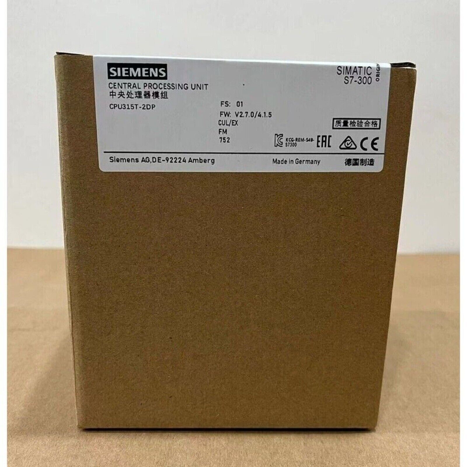 New Siemens SIMATIC S7-300 CPU 315T-2 DP 6ES7315-6TH13-0AB0 6ES73156TH130AB0
