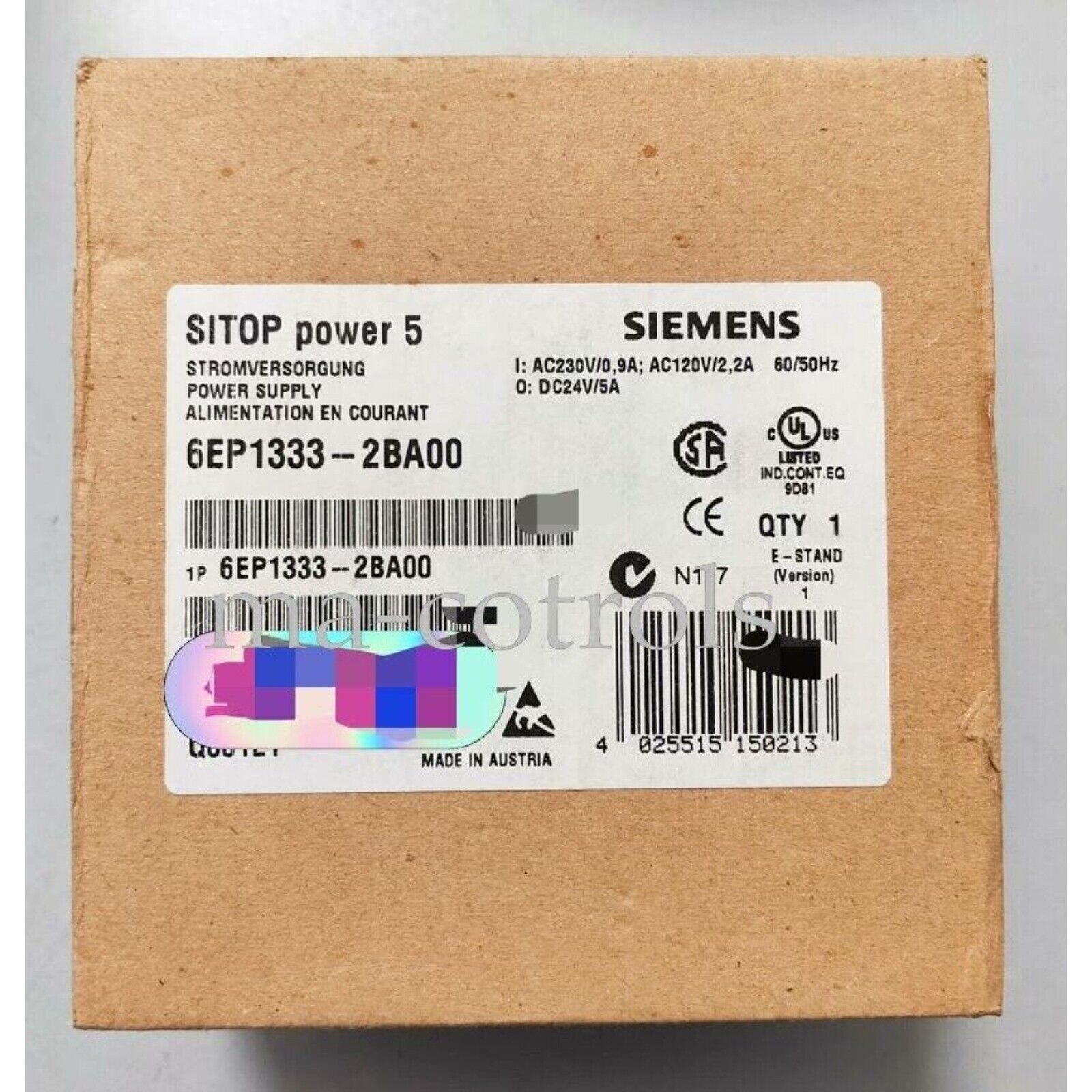 New Siemens power supply 6EP1333-2BA00 6EP13332BA00
