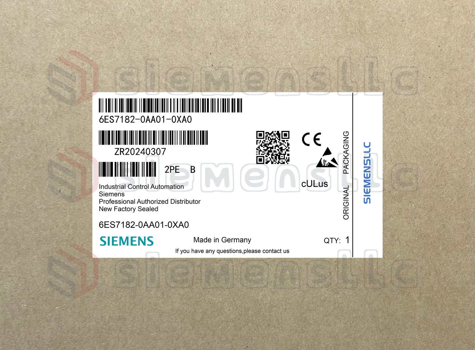 6ES7182-0AA01-0XA0 Siemens Electronic Module UPS Express 6ES71820AA010XA0 GQP0