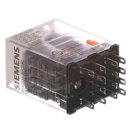 Siemens 3Tx7111-3Hc03c Plug-In Relay, 24V Dc Coil Volts, Square, 14 Pin, 4Pdt