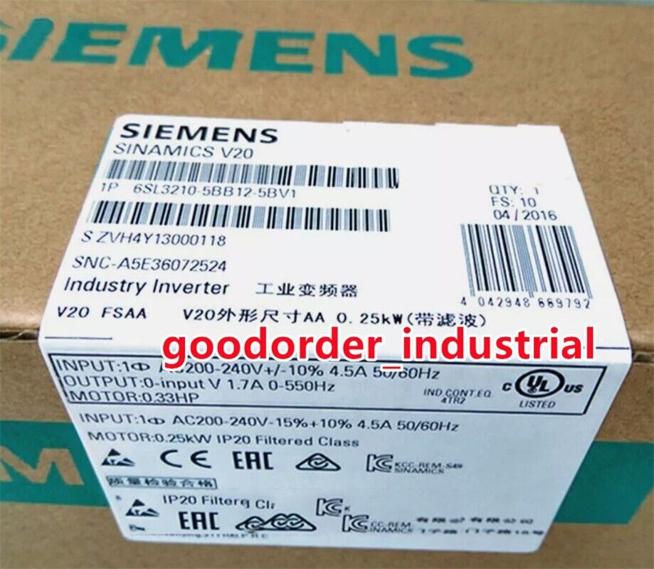 Siemens 6SL3210-5BB12-5BV1 / 6SL3210-5BB12-5BV1 PLC Module New IN Box