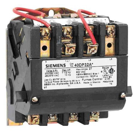 Siemens 40Jg32af 120Vac Non-Reversing Magnetic Contactor 3P 135A Nema 4