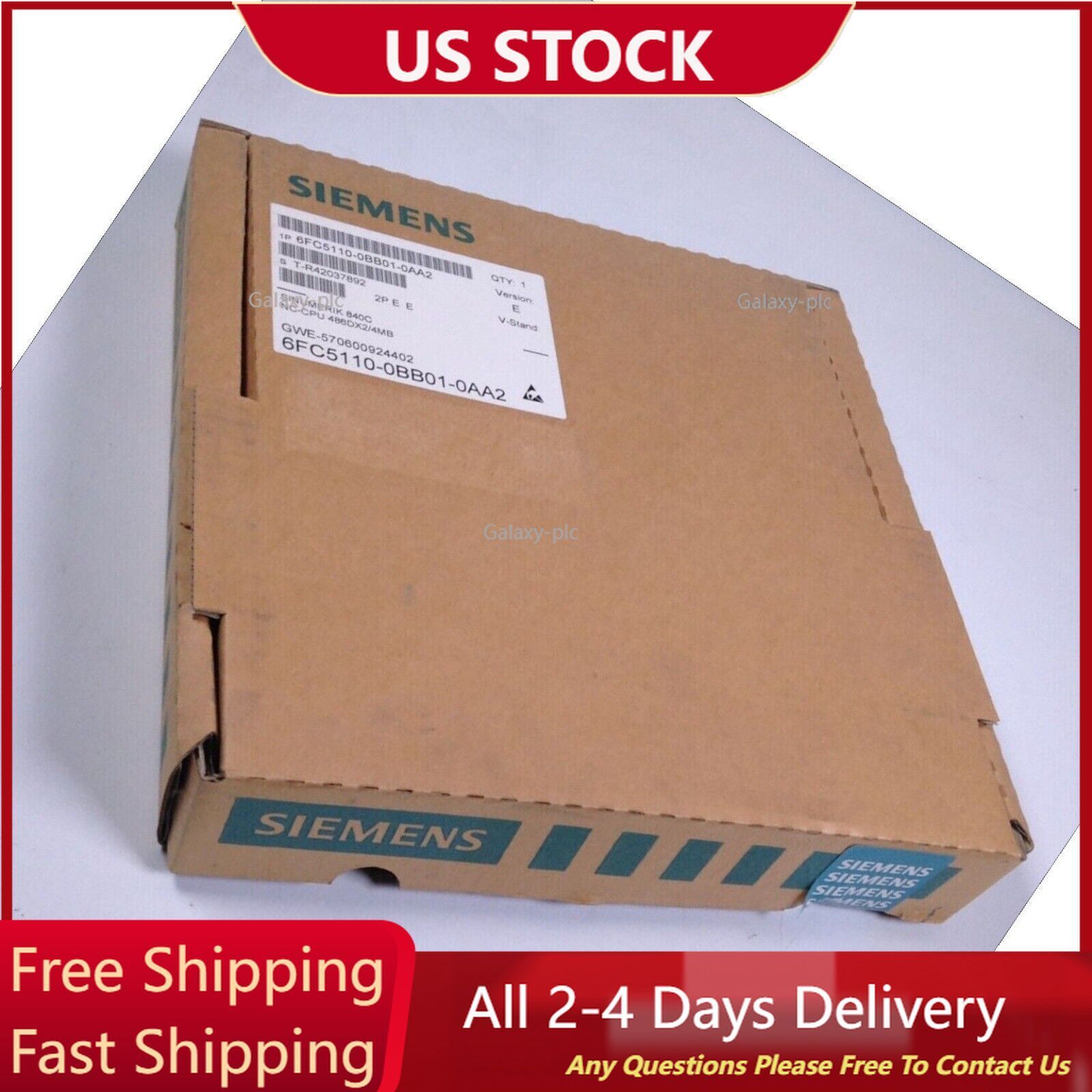 New Siemens 6FC5110-0BB01-0AA2 6FC5 110-0BB01-0AA2 840C/840CE NC-CPU 486DX