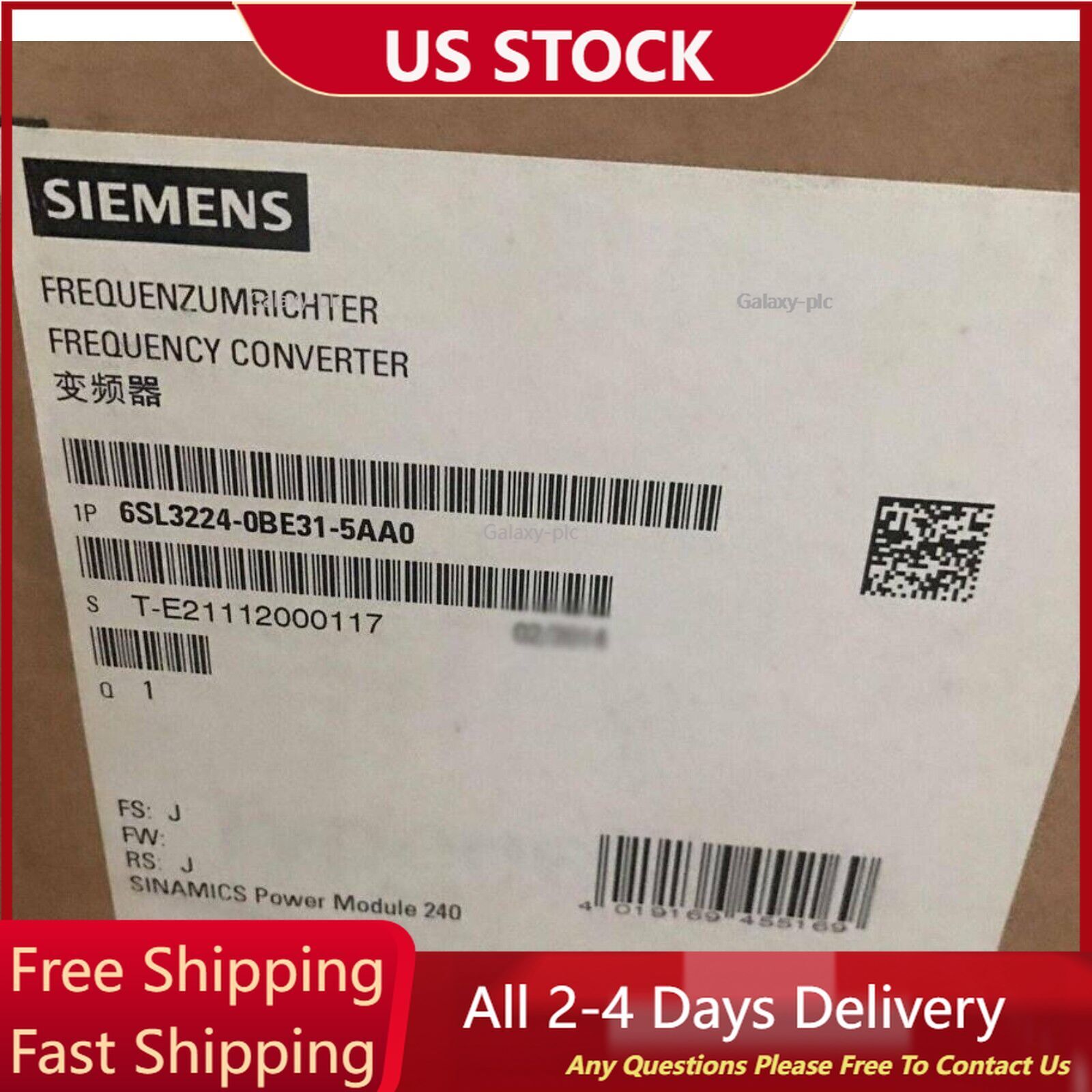 New Siemens 6SL3224-0BE31-5AA0 6SL3 224-0BE31-5AA0 G120 PM240 Power Module
