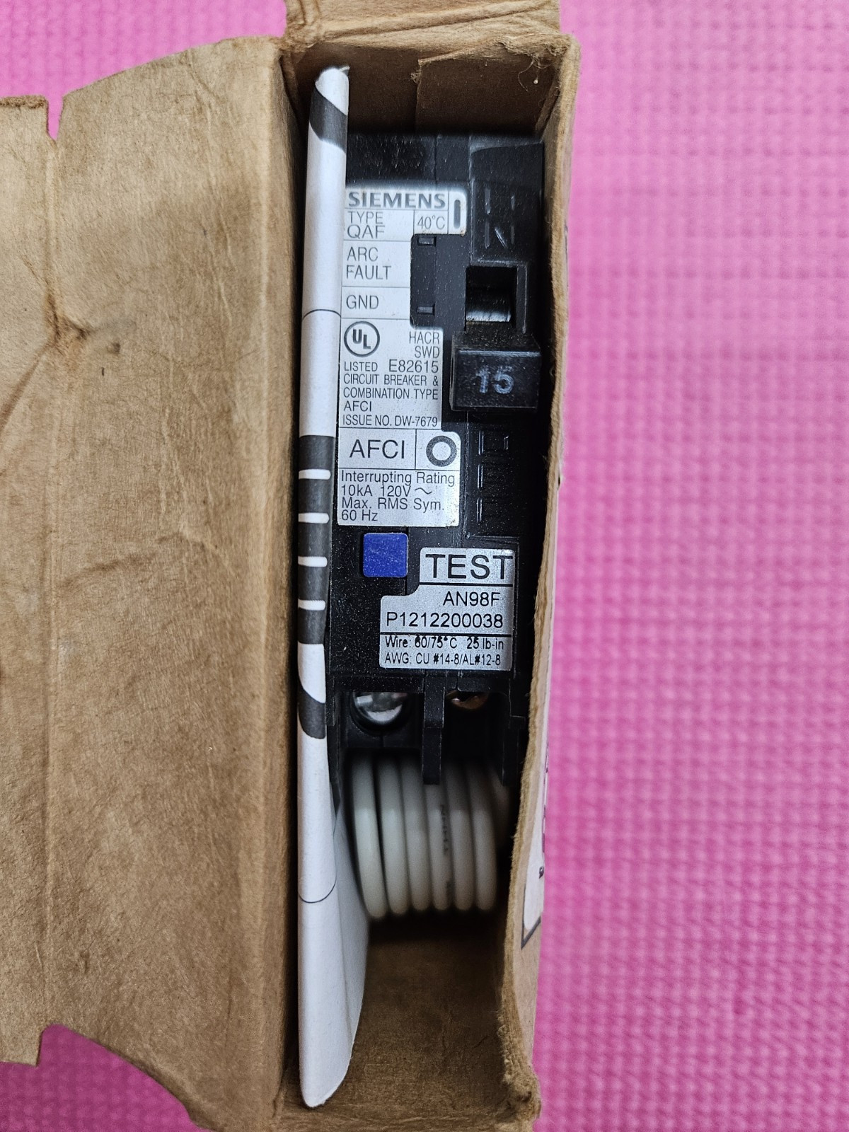  SIEMENS Q115AFC GROUND FAULT BREAKER