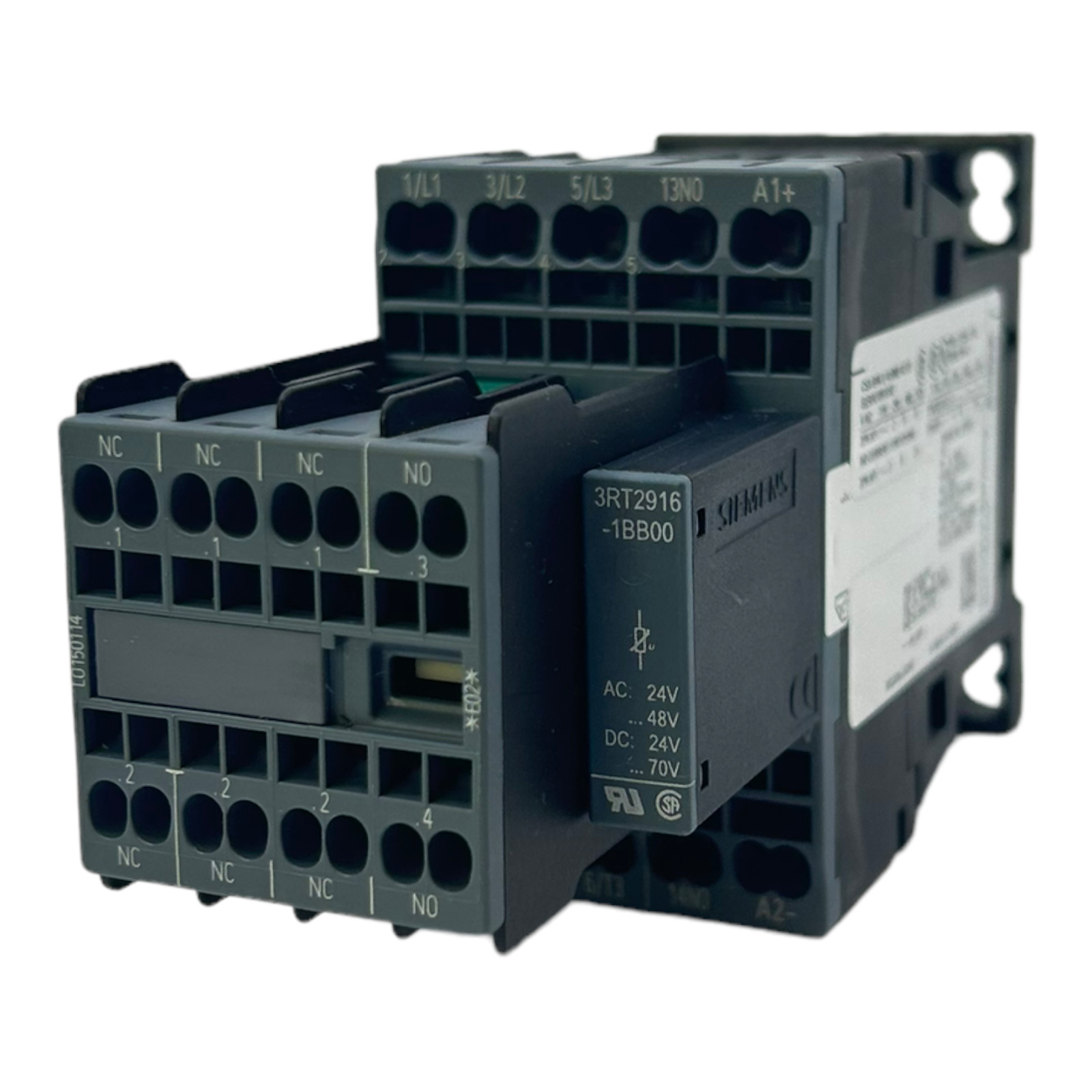 Siemens 3RT2016-2BB41 Circuit Breaker +3RH2911-2HA13 +3RT2916-1BB00 50/60Hz