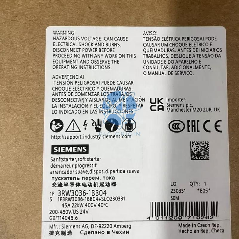 1pc NEW In Box Siemens 3RW3036-1BB04 Soft Starter 3RW30361BB04