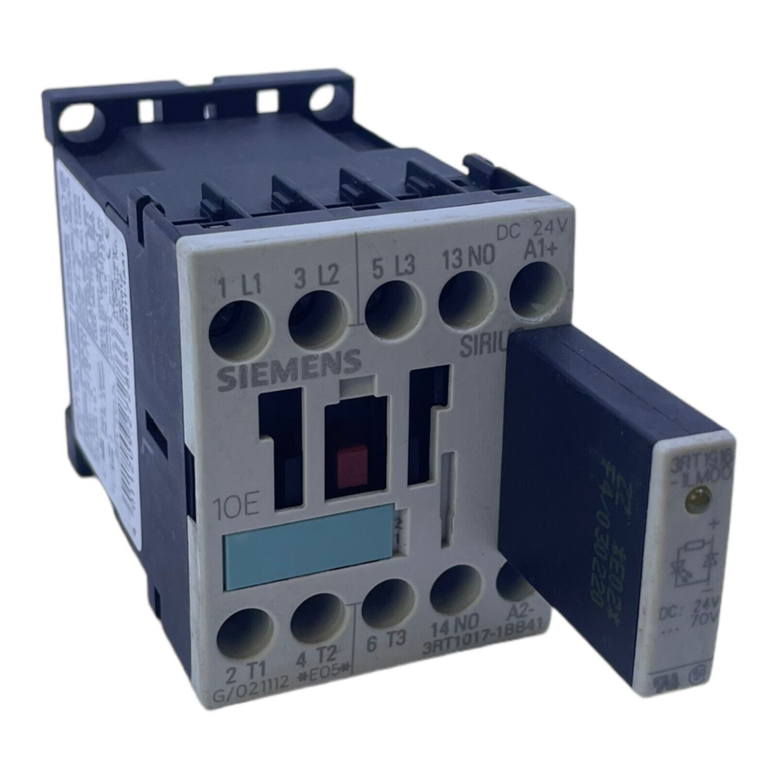 Siemens 3RT1017-1BB41 Power Contactor 3 Pole 400V AC 24V DC +3RT1916-1LM00 3RT