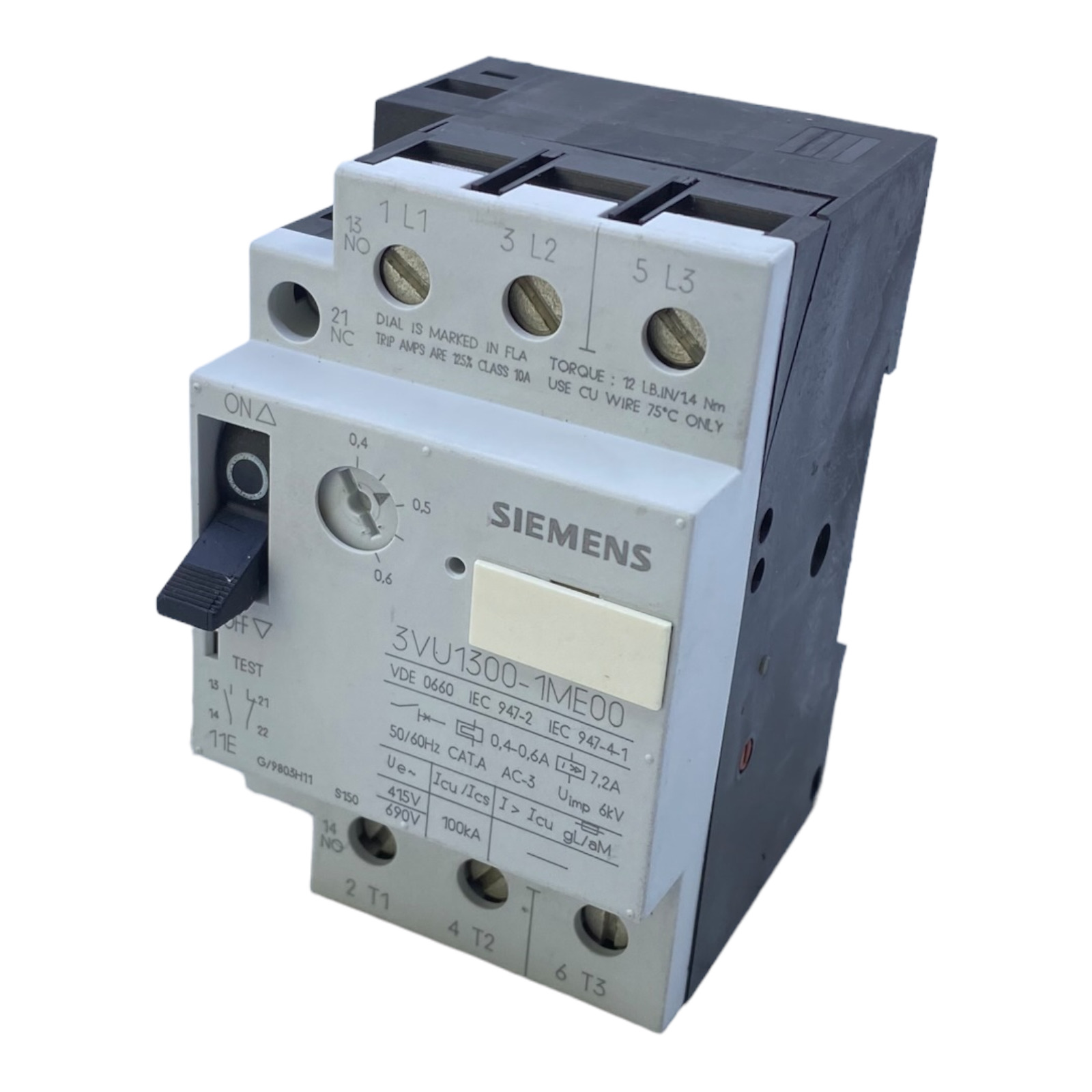 Siemens 3VU1300-1ME00 Industrial Circuit Breaker 3VU1300-1ME00 