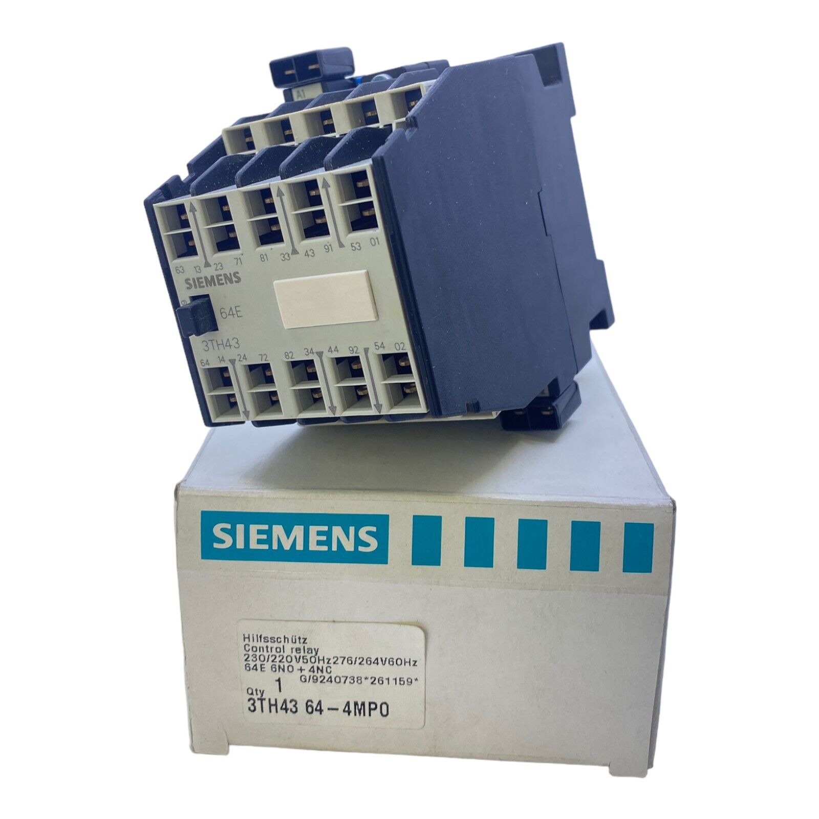 Siemens 3TH4364-4MP0 Power Contactor 230/220V 50Hz 276/264V 60Hz 6NO +4NC