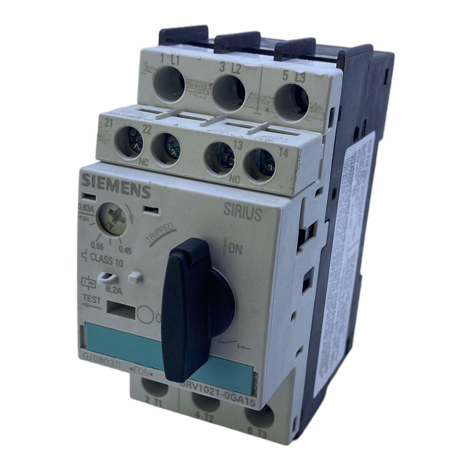 Siemens 3RV1021-0GA15 Circuit Breaker 0.45...0.63A 1S+1Ö