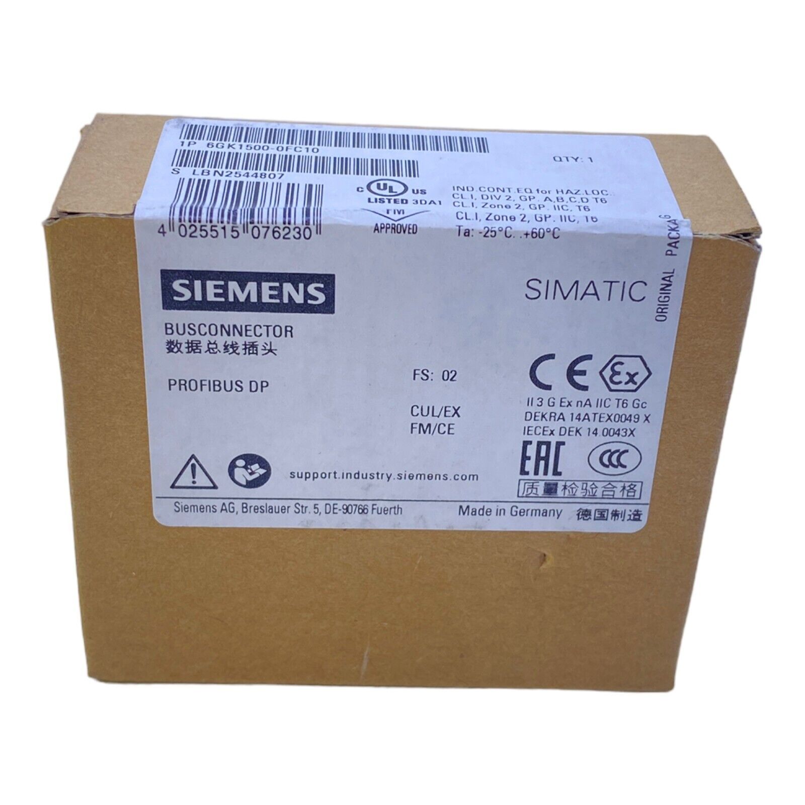 Siemens 6GK1500-0FC10 Bus Connector