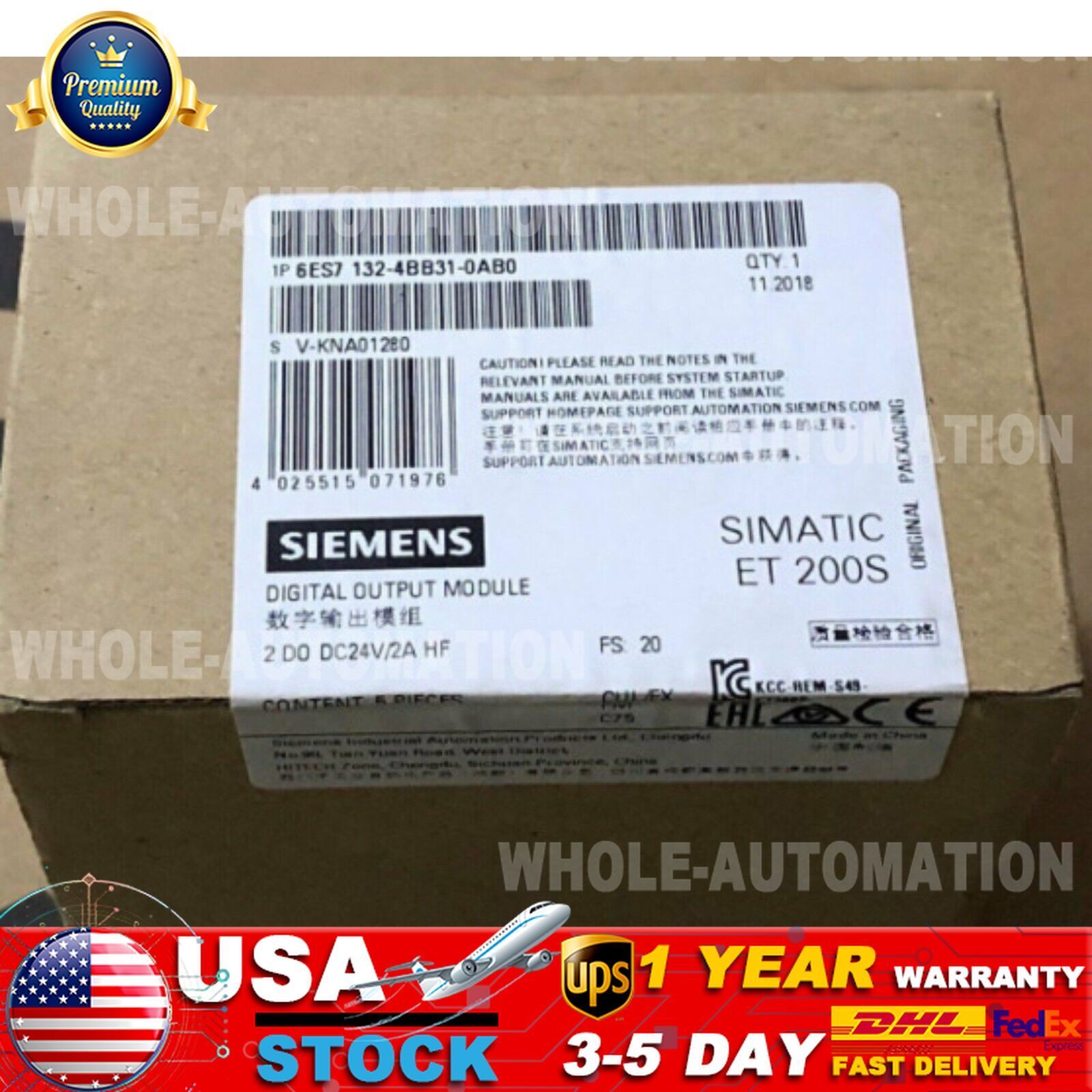 New Siemens 6ES7132-4BB31-0AB0 DP 5 electronic modules 6ES7 132-4BB31-0AB0