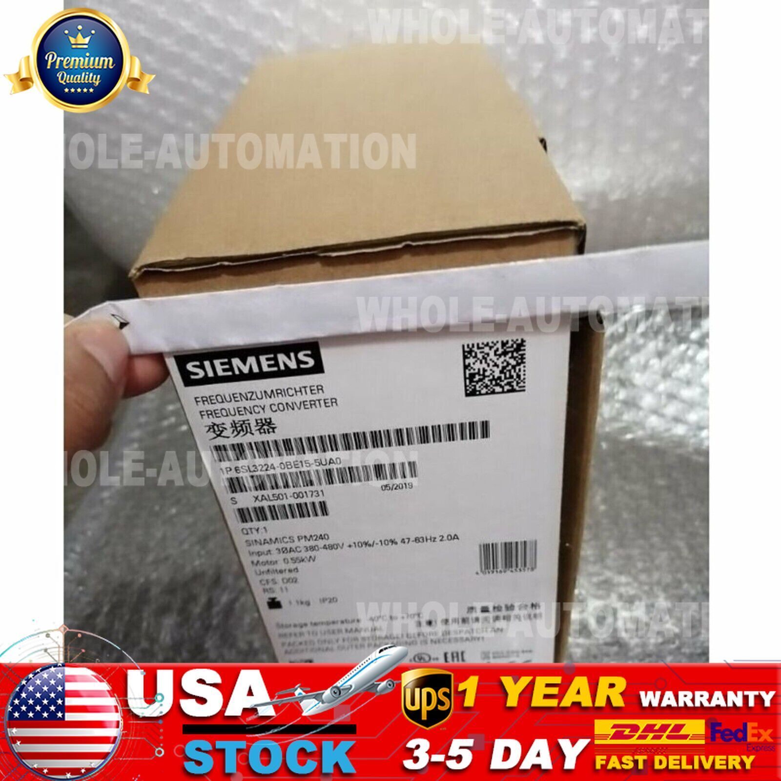 New Siemens 6SL3224-0BE15-5UA0 G120 PM 240 Power Module 6SL3 224-0BE15-5UA0
