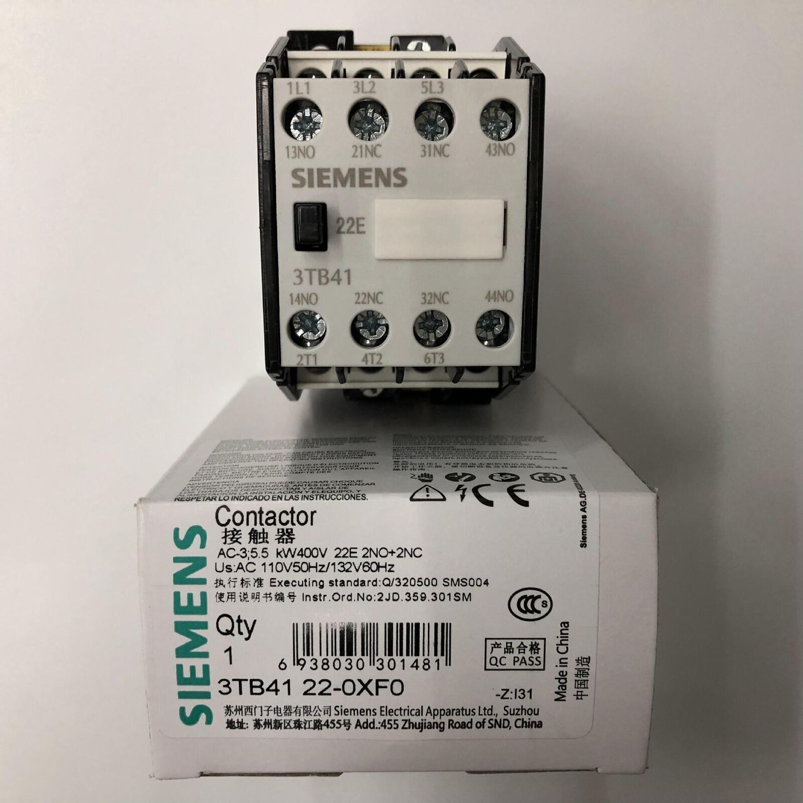 1pcs new 3TB4122-0X AC contactor 3TB41 22-OX22E 110V for Siemens circuit breaker