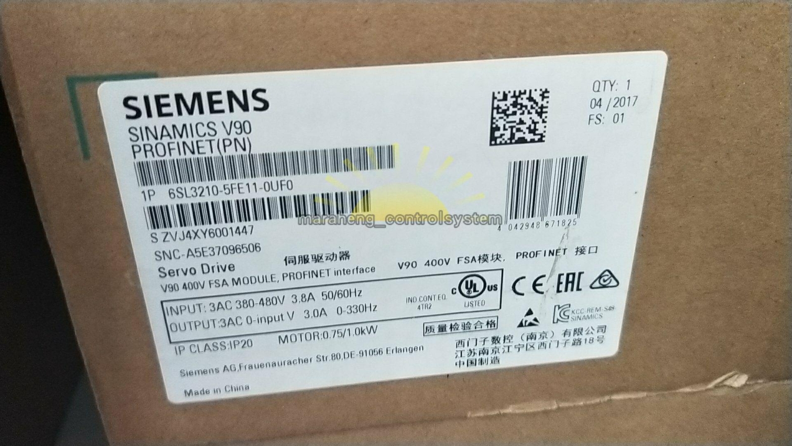 1PCS NEW SIEMENS SERVO DRIVE 6SL3210-5FE11-0UF0 6SL3 210-5FE11-0UF0