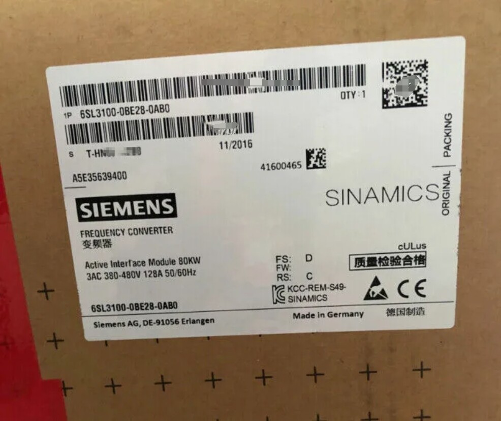 6SL3100-0BE28-0AB0 NEW SIEMENS S120 ACTIVE INTERFACE MODULE 6SL31000BE280AB0