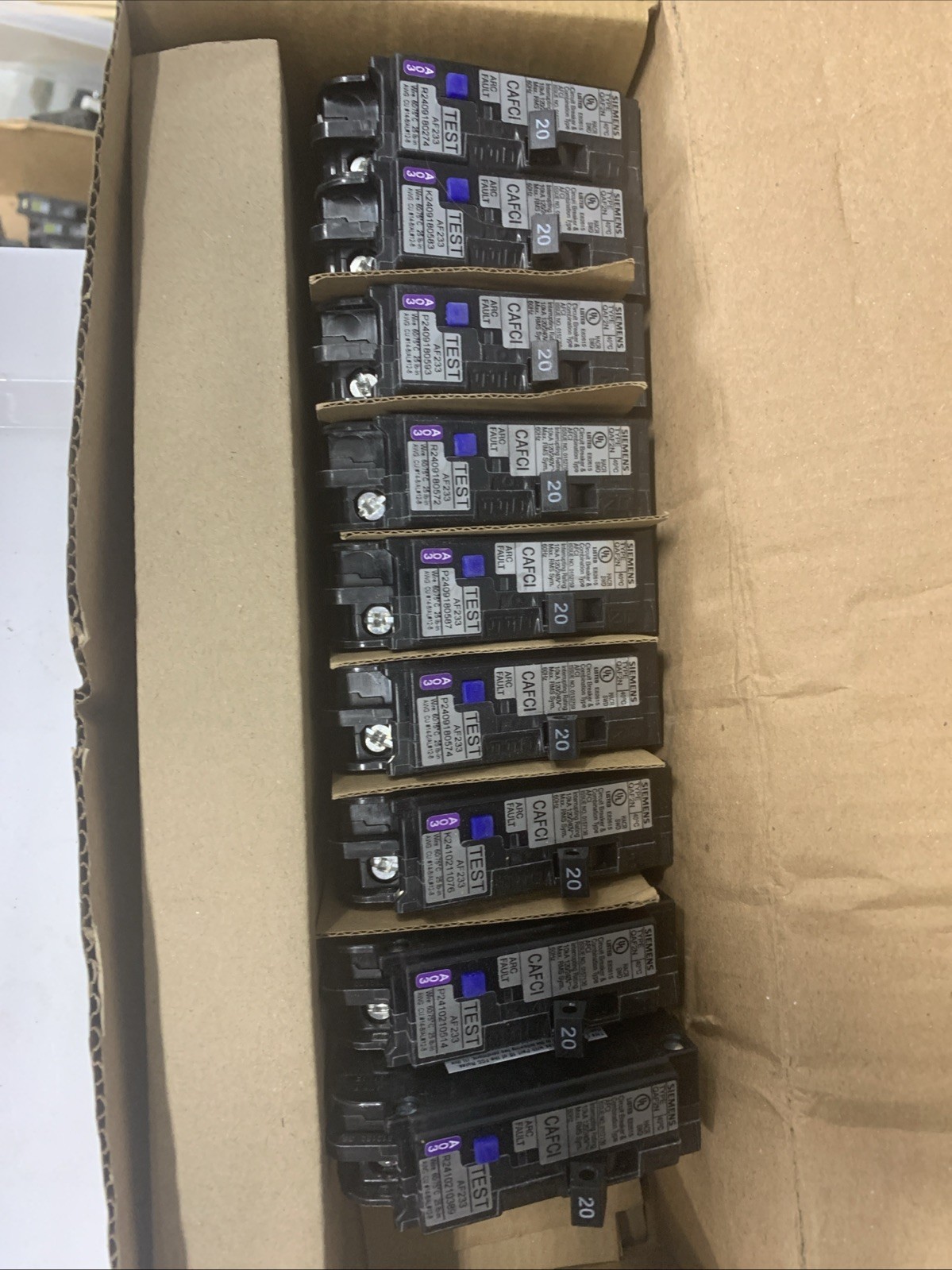 Lot 9 Siemens  QA120AFCNP Plug-On Neutral 20A Combo Type Arc-Fault Circuit NEW