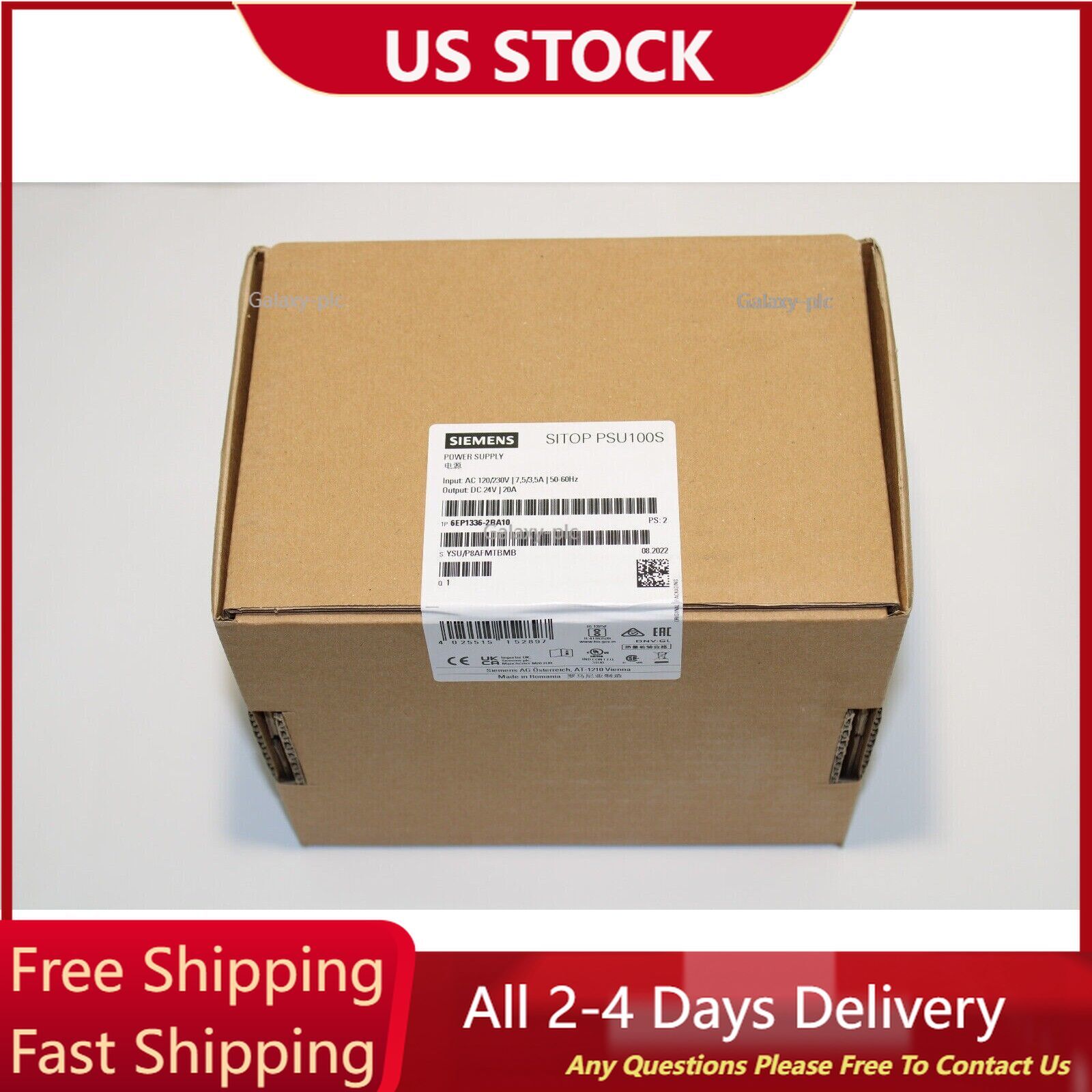 New Siemens 6EP1336-2BA10 SITOP PSU100S 20A Power Supply 6EP1 336-2BA10