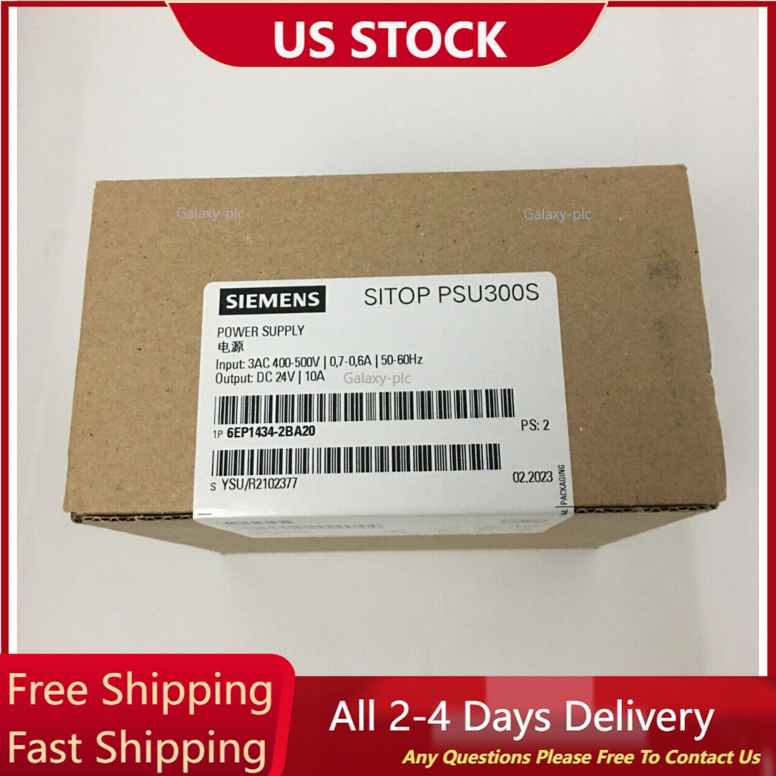 Siemens 6EP1434-2BA20 SITOP PSU300S 24V DC 10A Power Supply - NEW