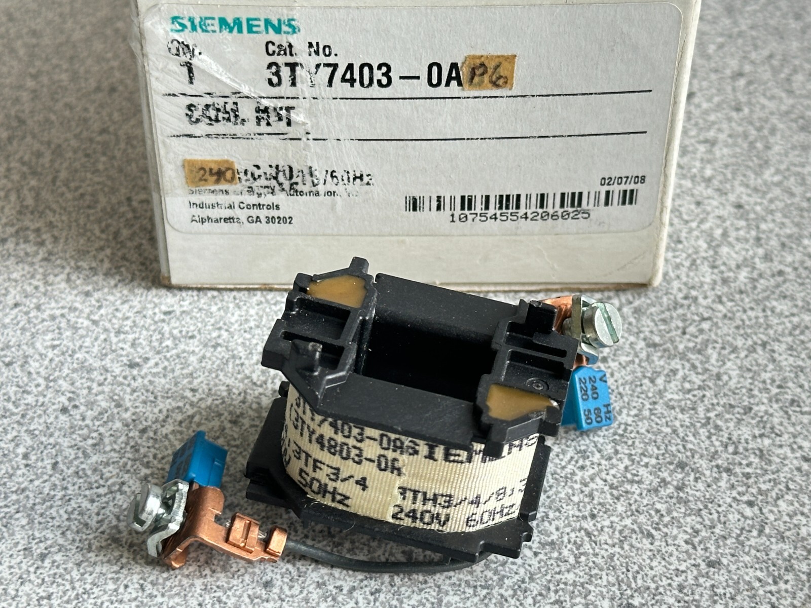 NEW Siemens 3TY7403-0AP6 Coil Kit, 220V/240V, 50/60Hz