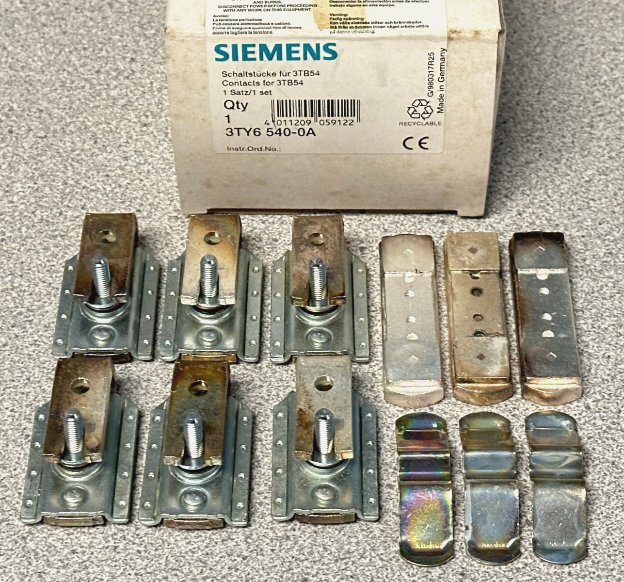 NEW Genuine SIEMENS 3TY6540-0A CONTACT REPLACEMENT KIT FOR 3TB54 CONTACTOR