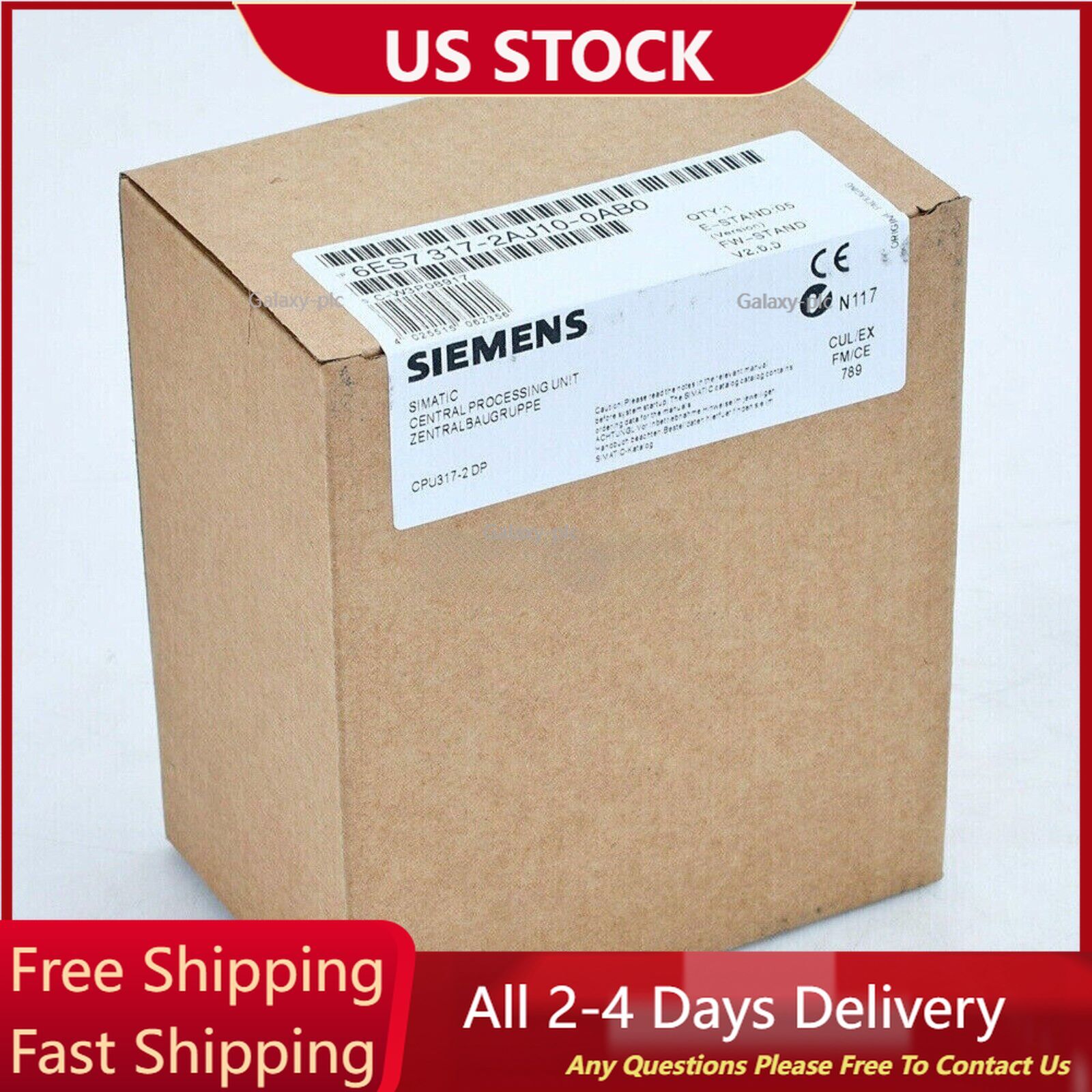 New Siemens S7-300, Central processing unit 6ES7317-2AJ10-0AB0 6ES73172AJ100AB0