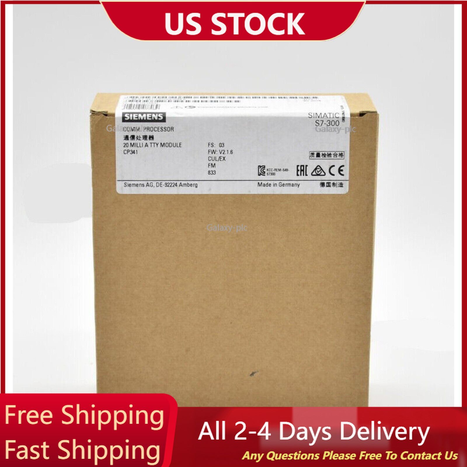 New Siemens SIMATIC S7-300,CP 341 6ES7341-1BH02-0AE0 6ES73411BH020AE0