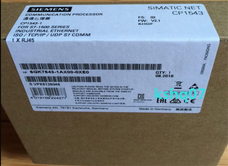 6GK7543-1AX00-0XE0 1PCS NEW Siemens PLC MODULE 6GK7543-1AX00-0XE0