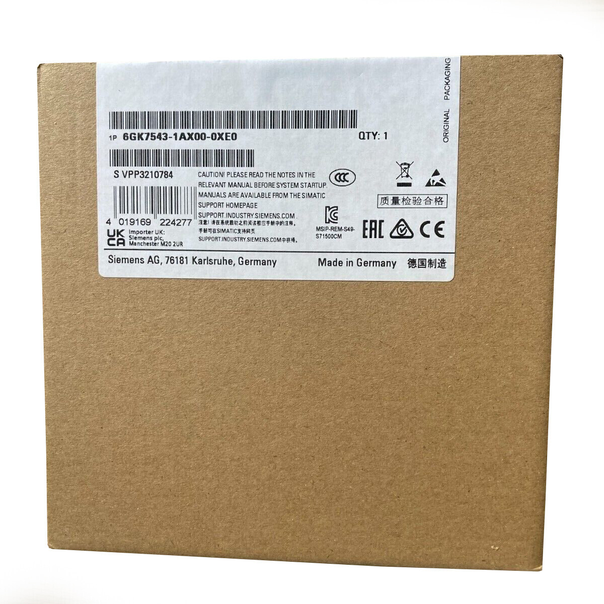 6GK7543-1AX00-0XE0 1PC NEW Siemens PLC MODULE 6GK7543-1AX00-0XE0