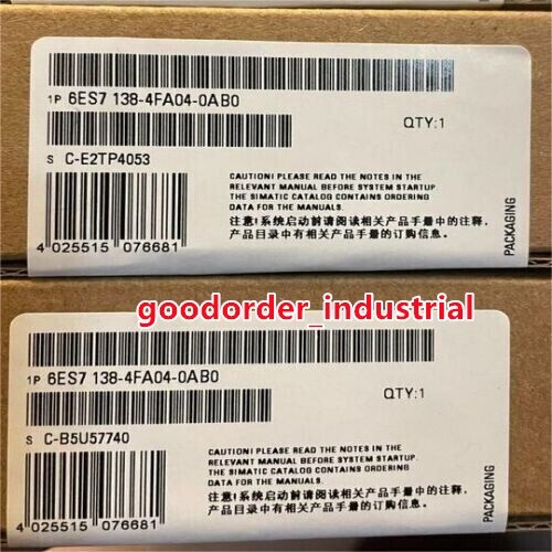 Siemens New In Box 6ES7138-4FA04-0AB0 / 6ES7 138-4FA04-0AB0 Electronics Module