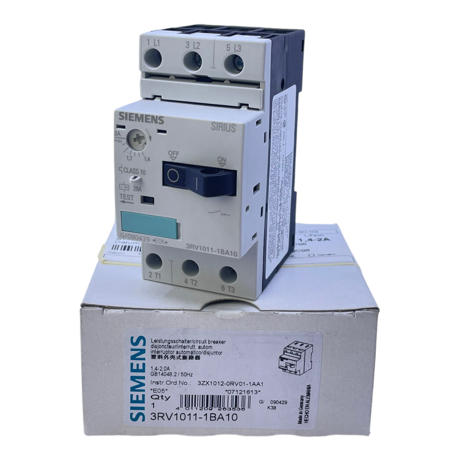 Siemens 3RV1011-1BA10 Interrupteur de Protection Du Moteur 1,4→ 2A Sirius 690V