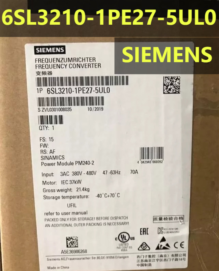 BRAND New Siemens 6SL3210-1PE27-5UL0 G120 PM240-2 Unfiltered One year warranty