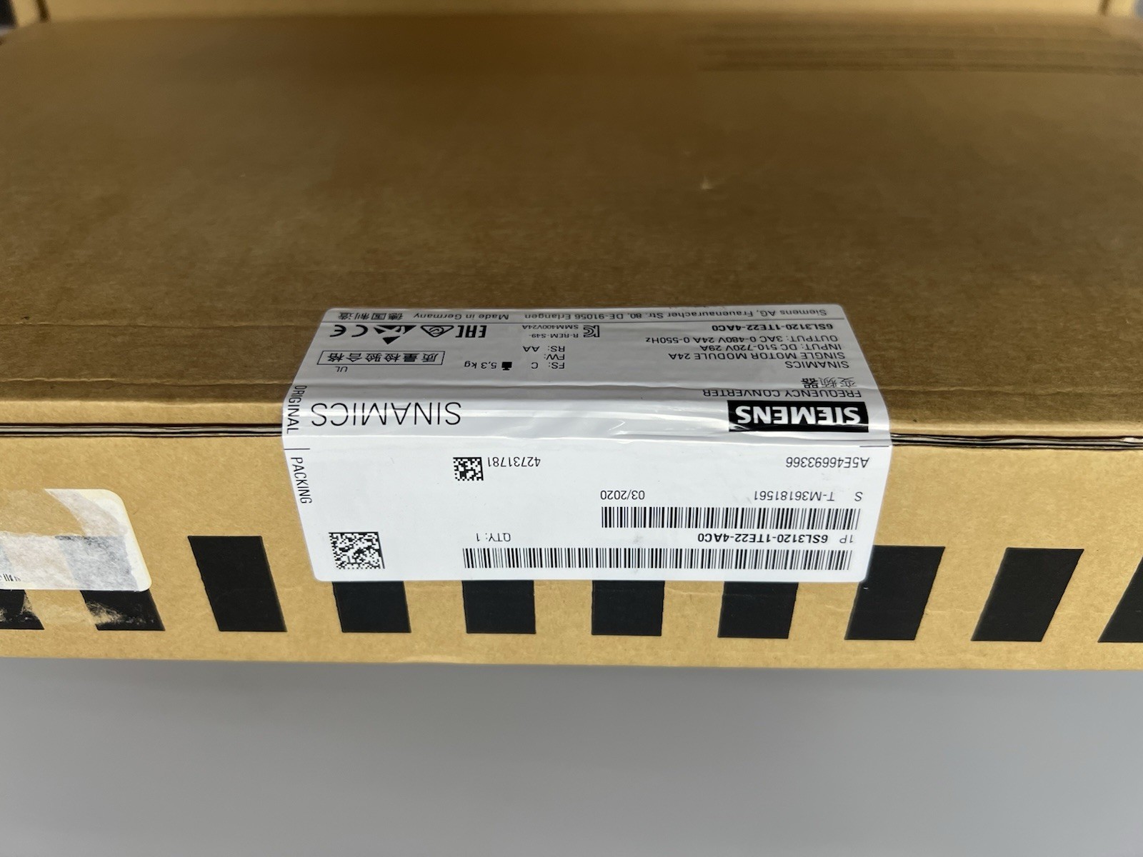 1PCS SIEMENS Motor Module 6SL3120-1TE22-4AC0 6SL3 120-1TE22-4AC0 (NEW!)
