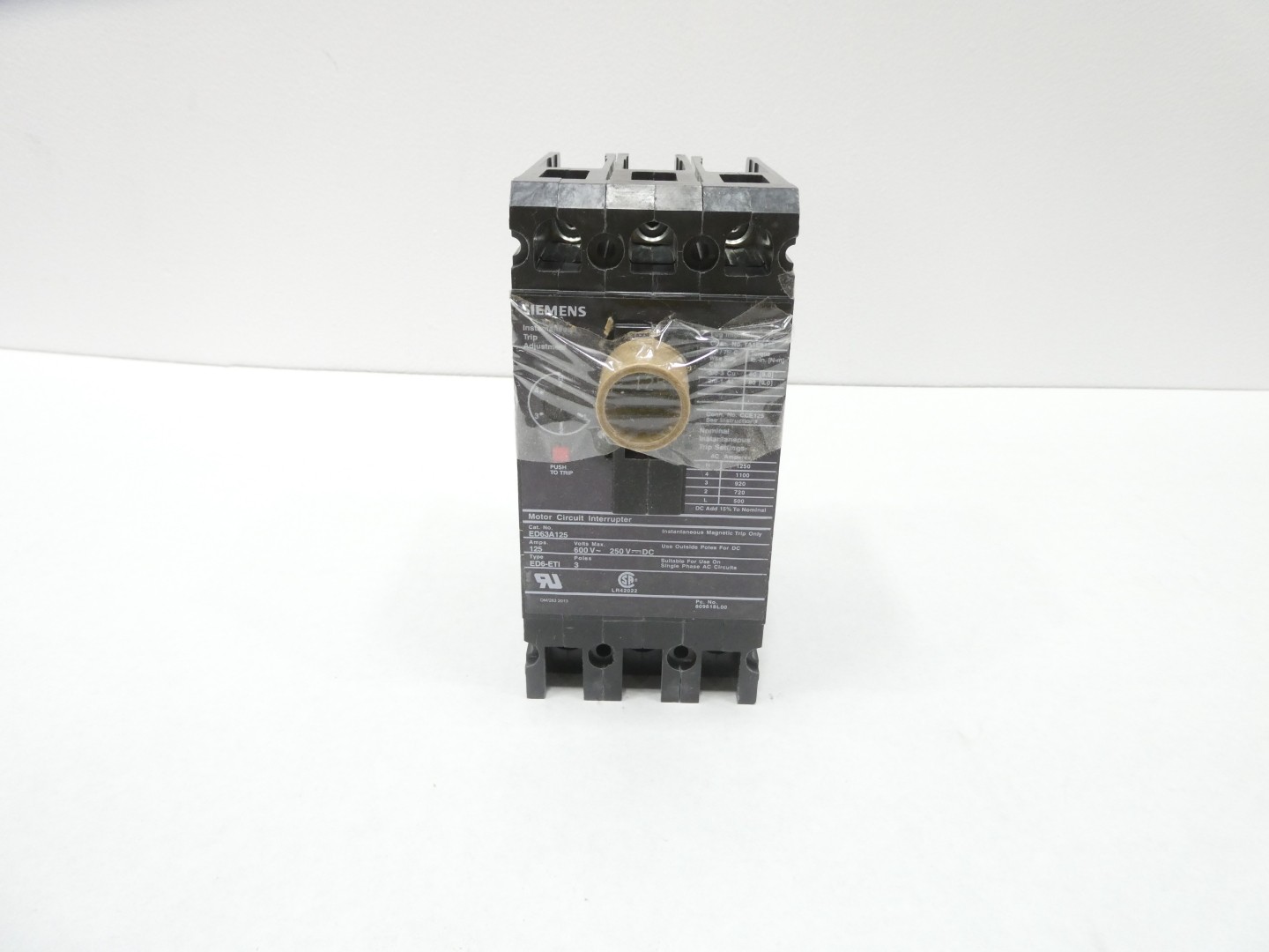 Siemens ED63A125 Molded Case Circuit Breaker 600v-ac 3p 125a Amp