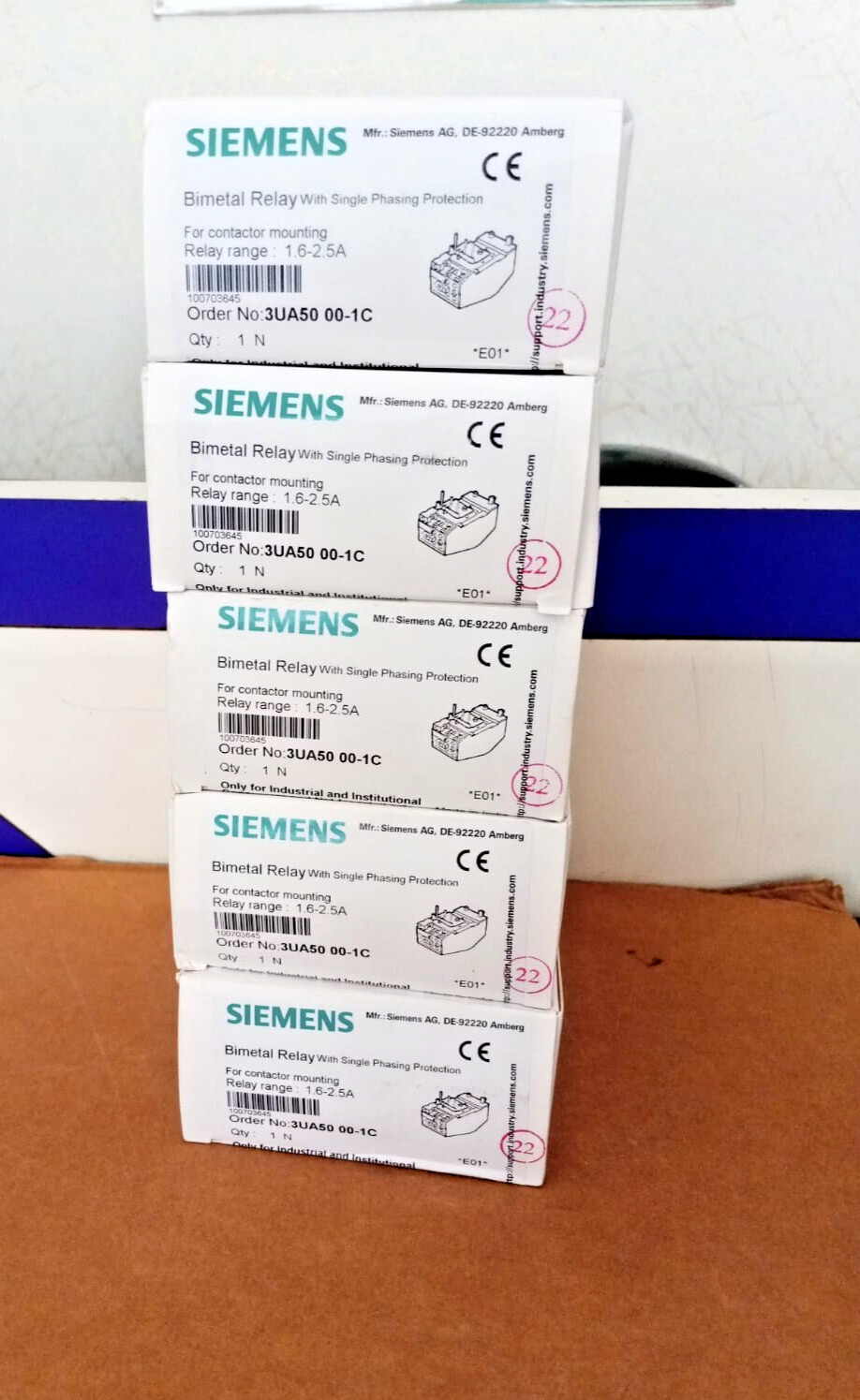 1PC-Siemens  3UA5000-1C SIRIUS 1.6-2.5A Class 10 Thermal Overload Relay -New