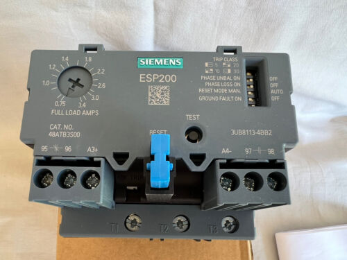 Siemens Solid State Overload Relay 3UB8113-4BB2 ESP 200 3 Phase 50/60HZ