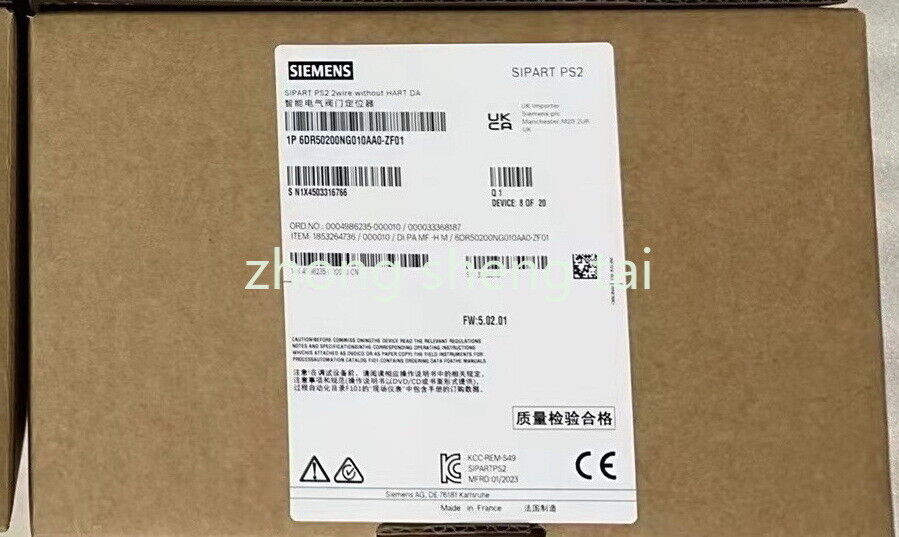 Siemens 1件装全新西门子带盒6DR5020-0NG01-0AA0-ZF01阀门定位器