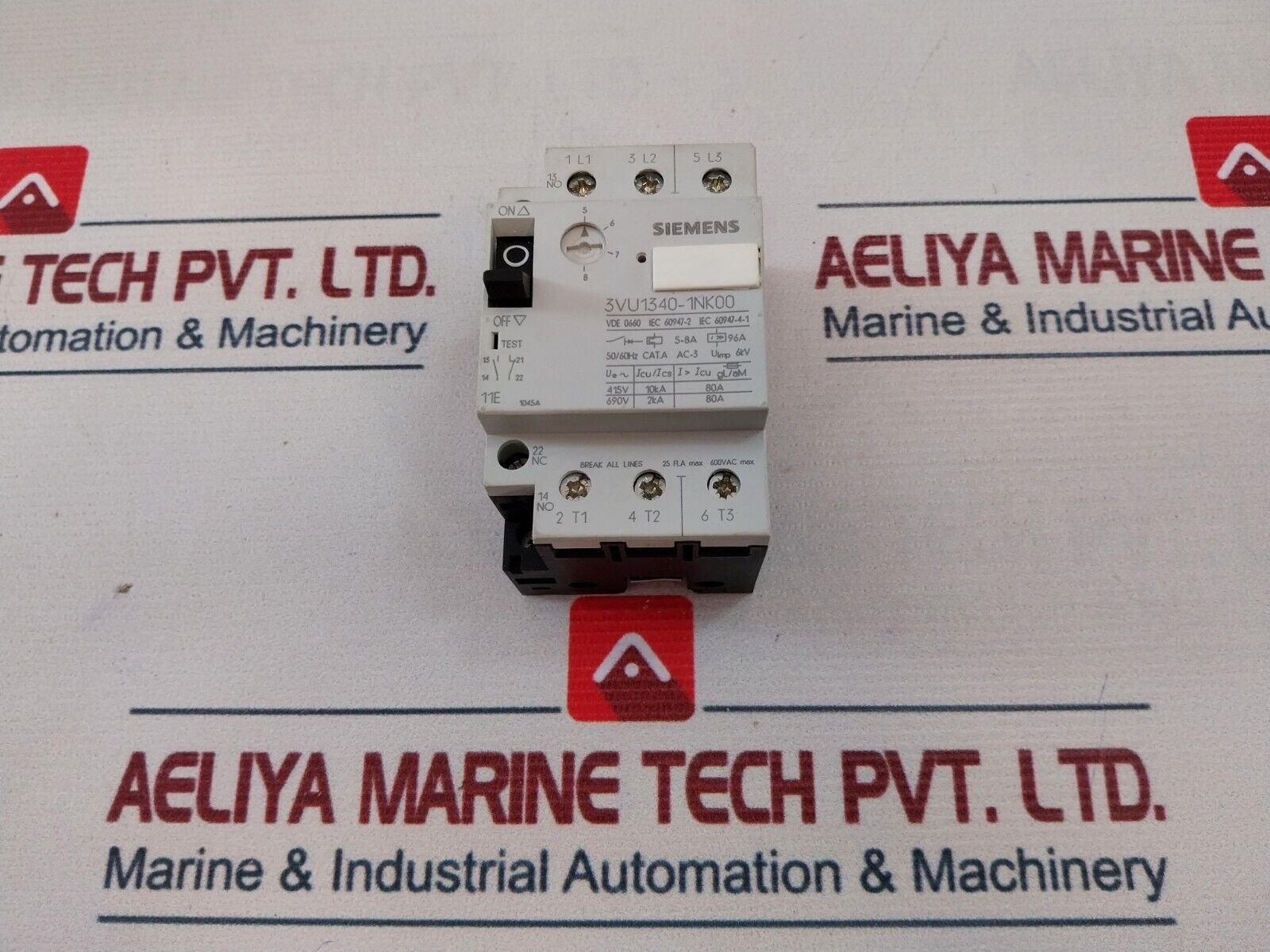 Siemens 3VU1340-1NK00 5-8A Circuit Breaker 100222581 50/60Hz
