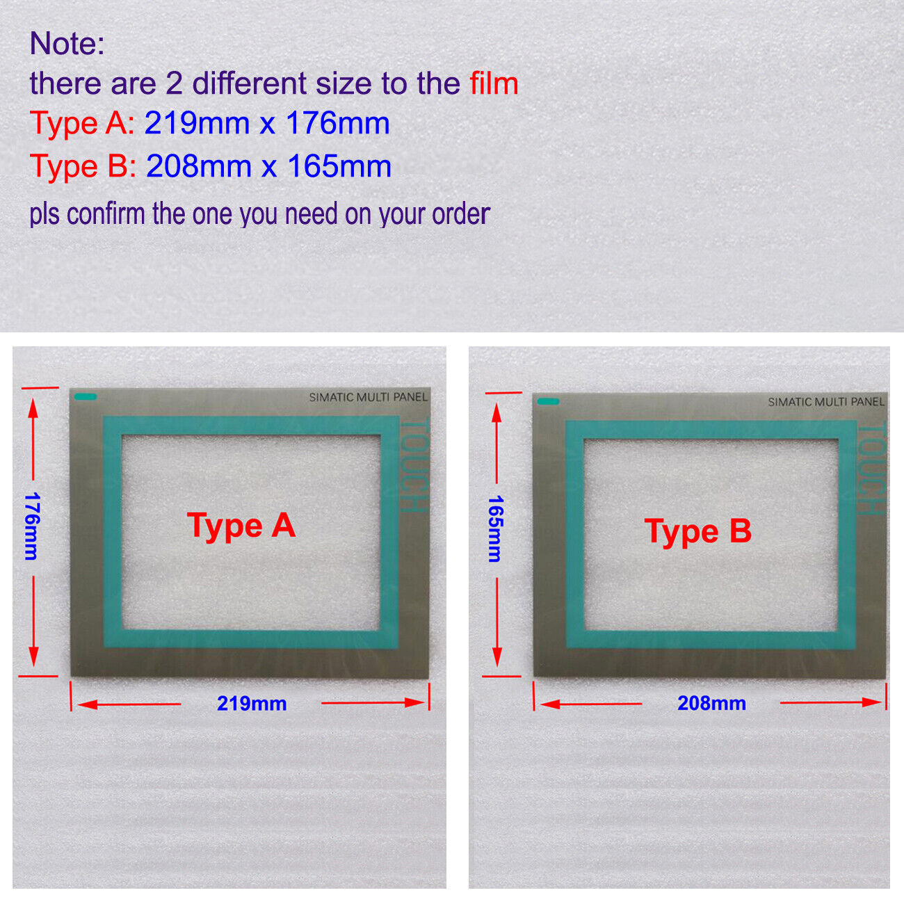 Overlay Fit for SIEMENS MP277 8'' TOUCH 6AV6 643-5CB10-1DS1 6AV6643-5CB10-1DS1